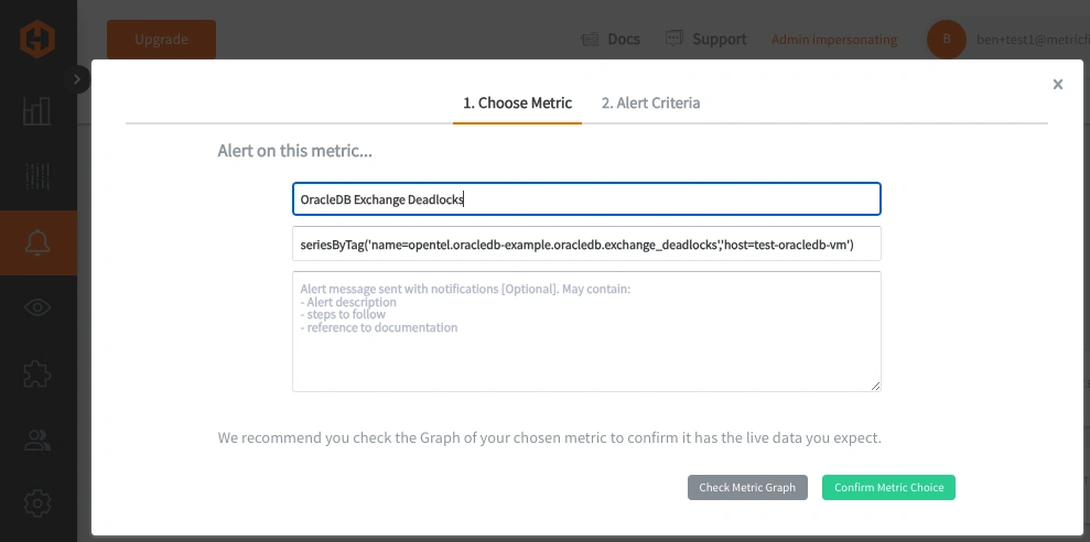 Monitor OracleDB EX with OpenTelemetry and MetricFire - 5