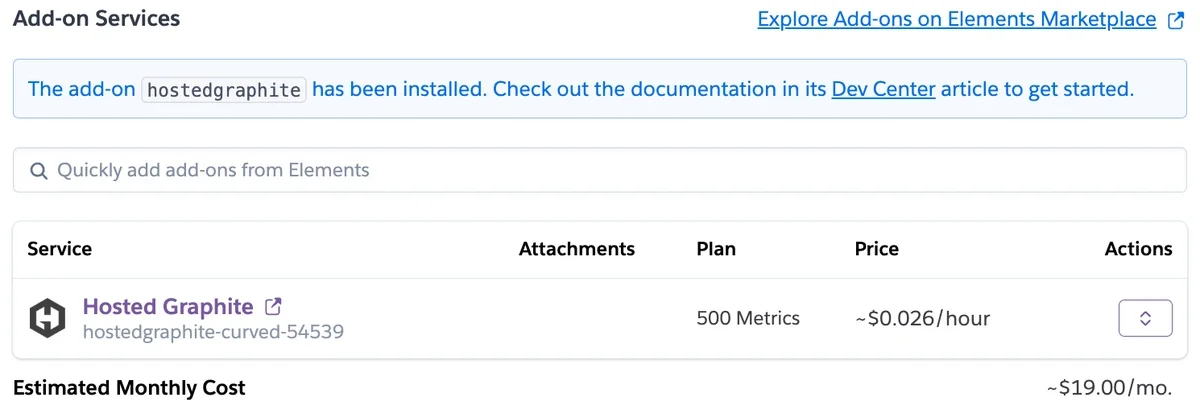 Hosted Graphite Heroku Add-on Pricing - 1